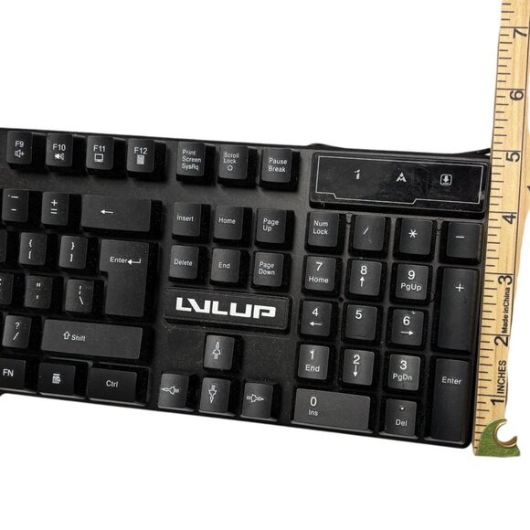 Lvlup Light-Up Keyboard USB-A 104 Keys Black Wired Gaming Computer Accessory - Picture 6 of 6